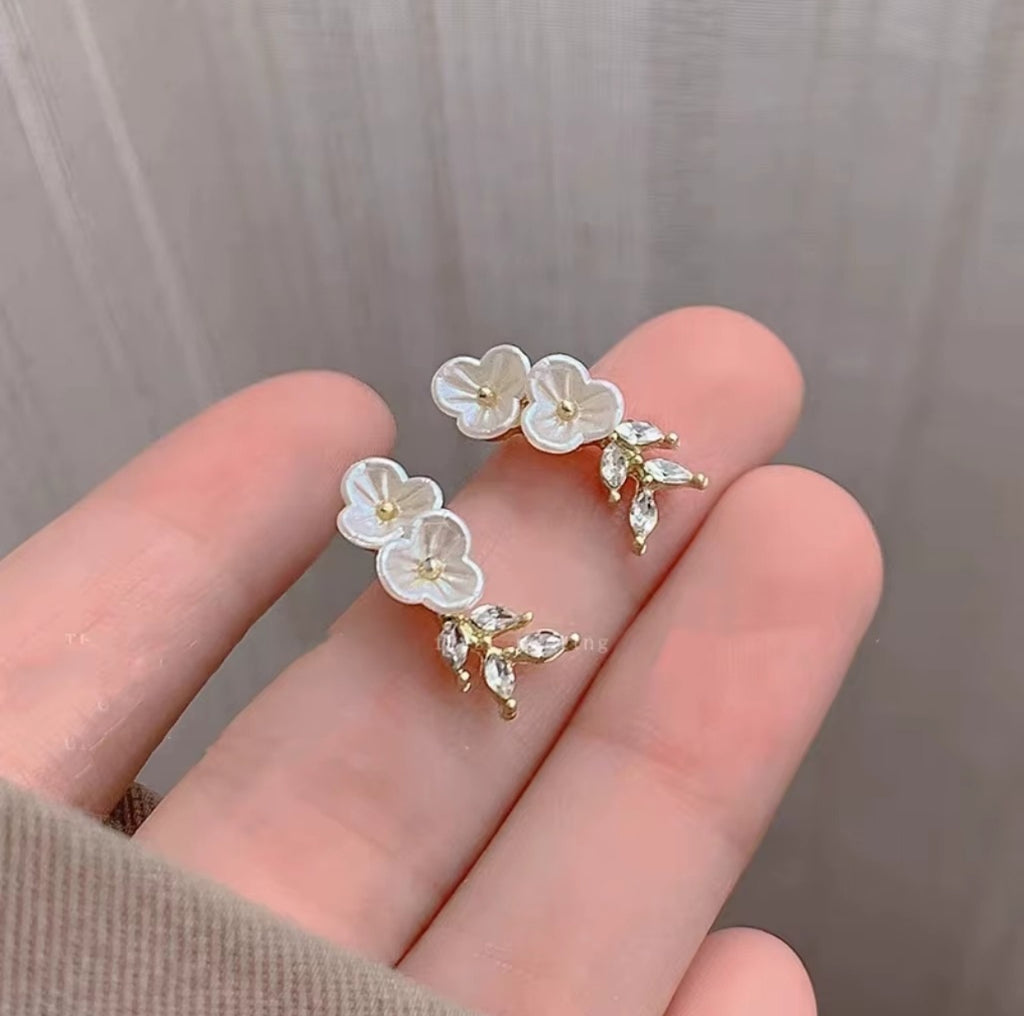 Blossom Crystal Ear Climbers