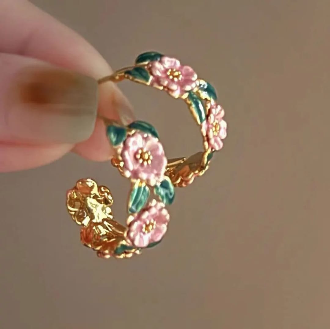 Garden Bloom Floral Hoop Earrings