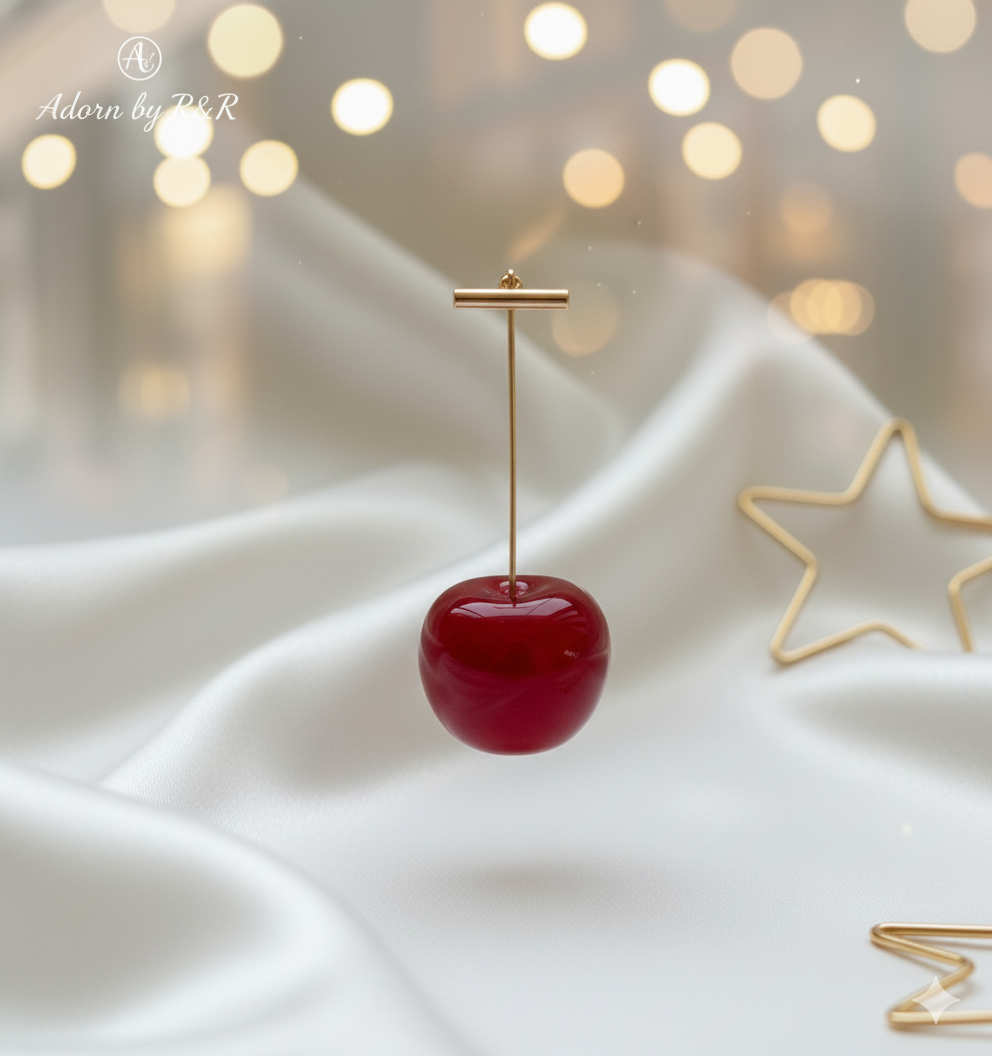 Red Cherry Drop Earrings