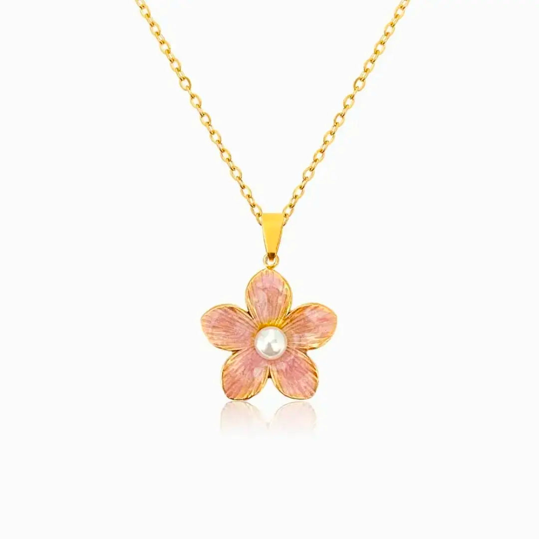 Rosalie Pink Blossom Pearl Pendant Necklace