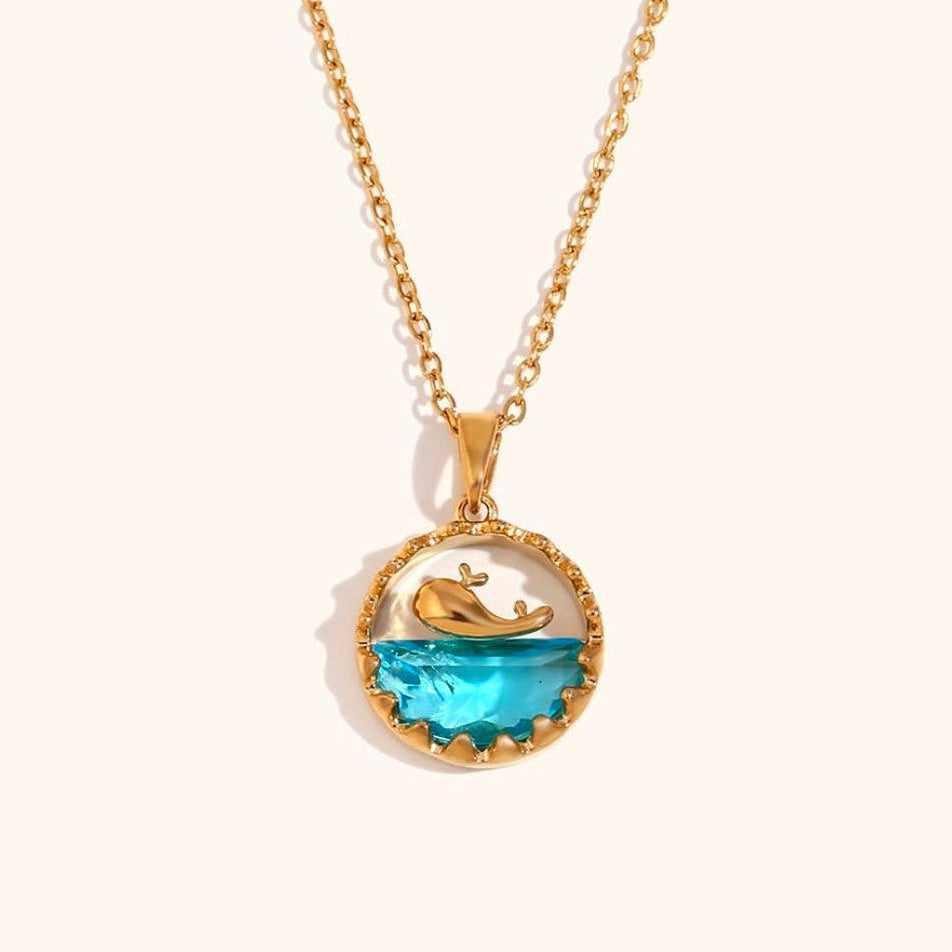 Ocean Whisper Whale Pendant Necklace
