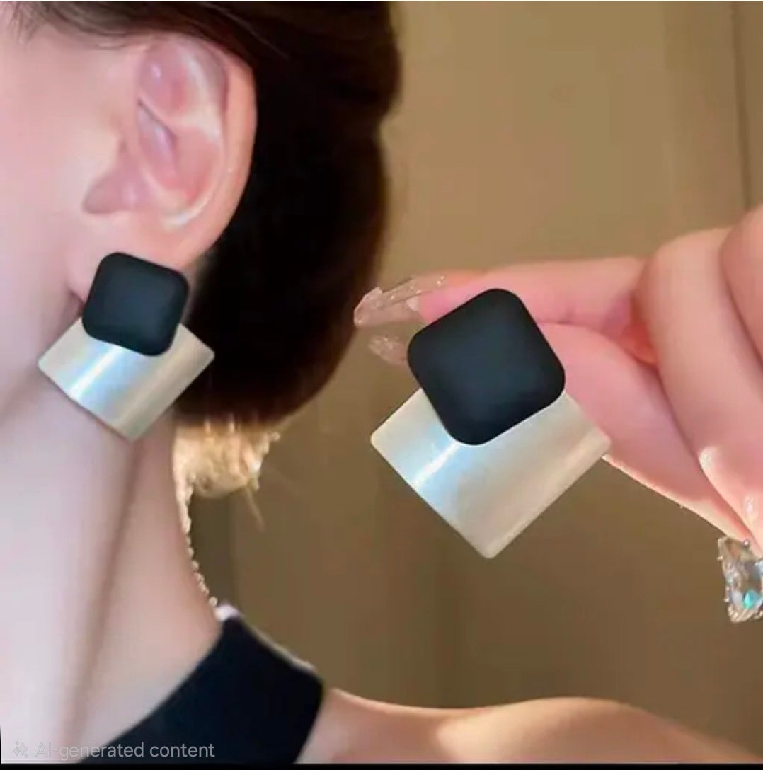 Monochrome Muse Statement Earrings