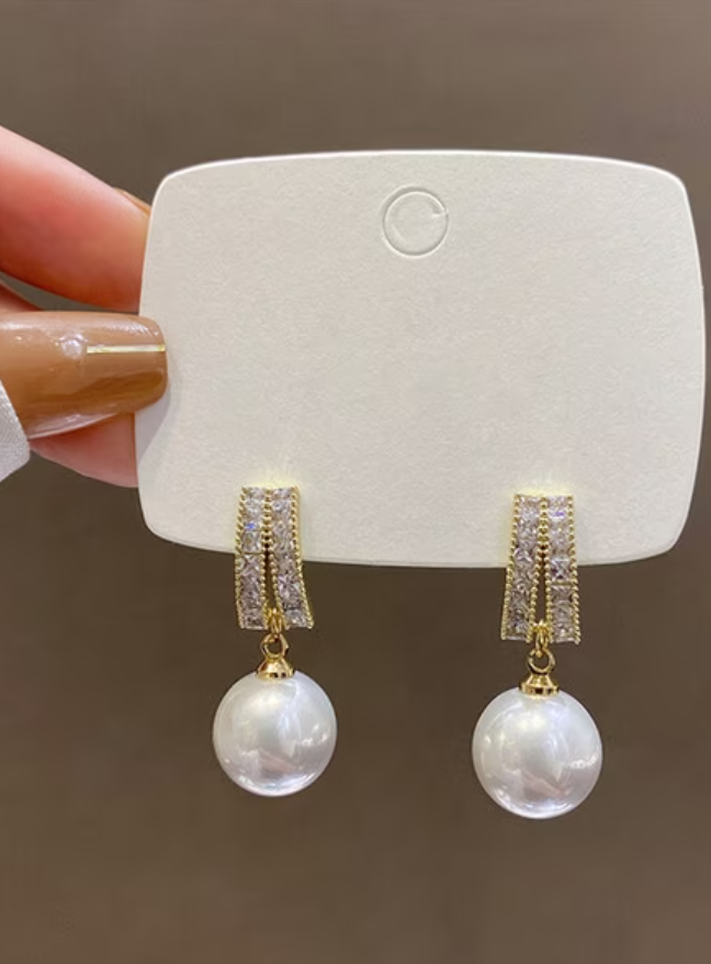 Crystal Pave Pearl Drop