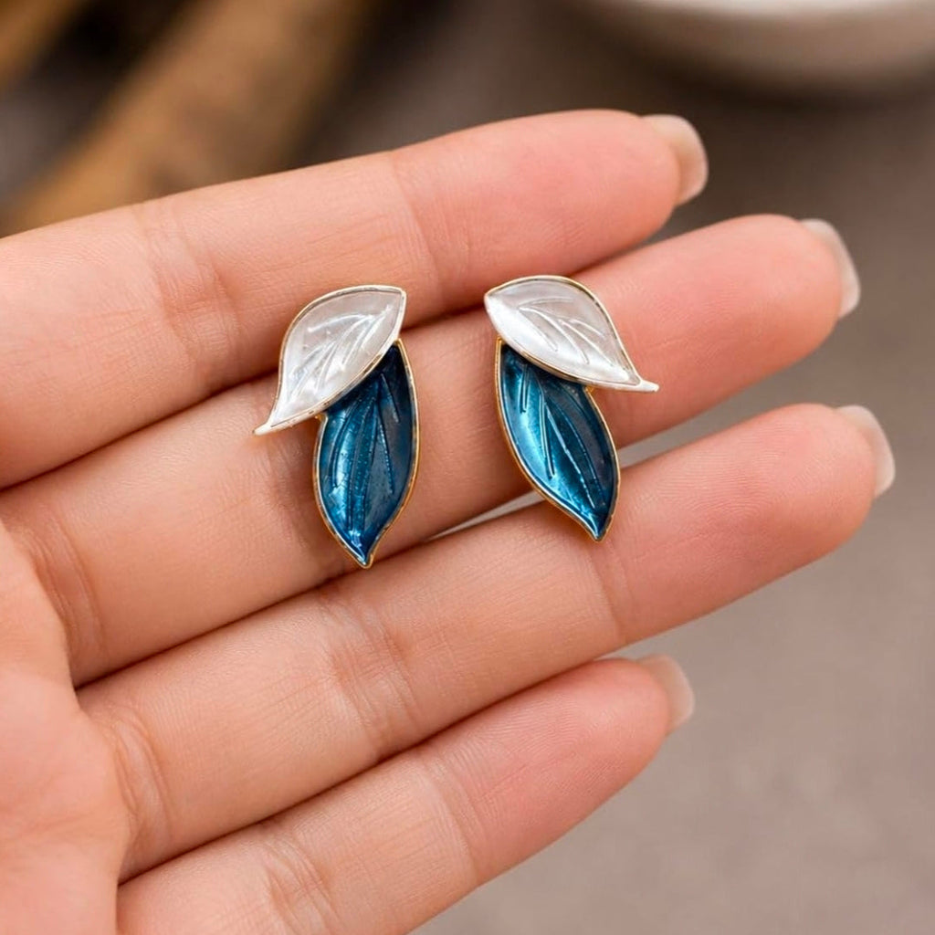 Ocean Leaf Duo Stud Earrings
