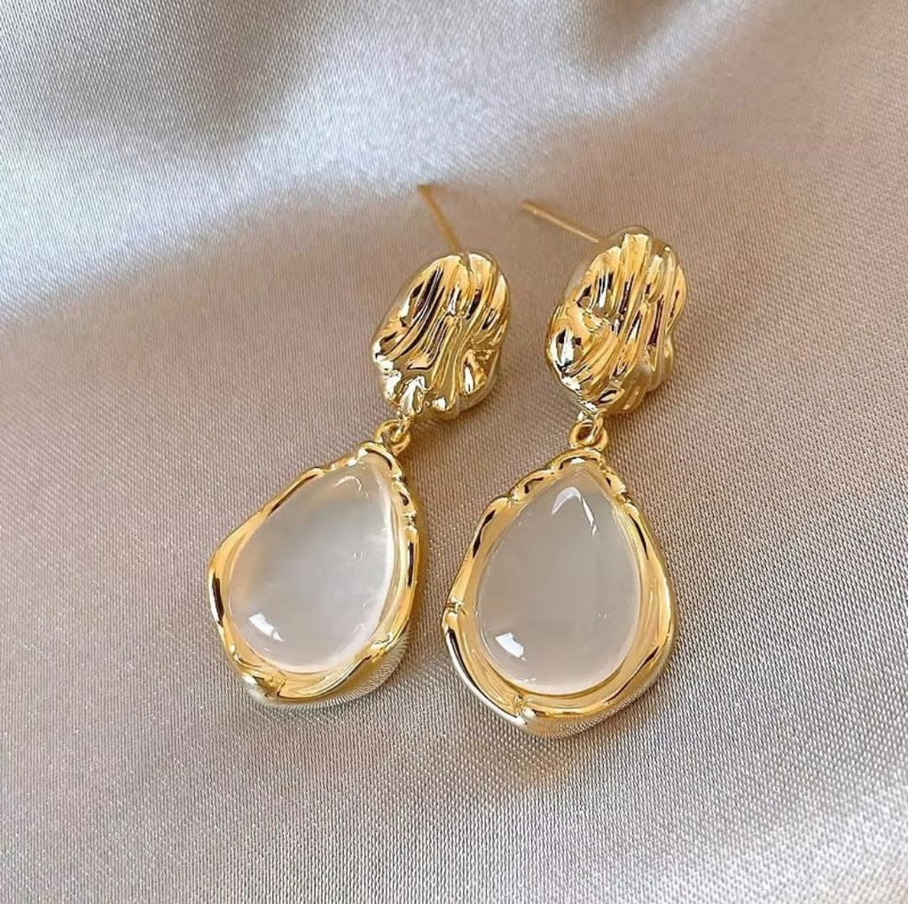 Luna Teardrop Stone Earrings