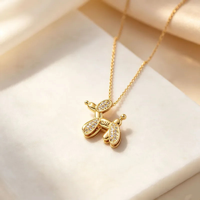 Bumble Crystal Bee Pendant Necklace