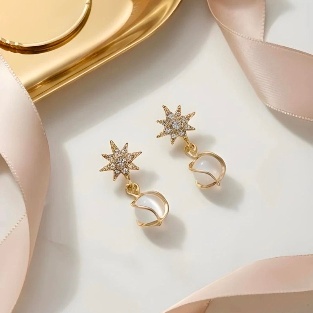 Celeste Starburst Twist Drop Earrings