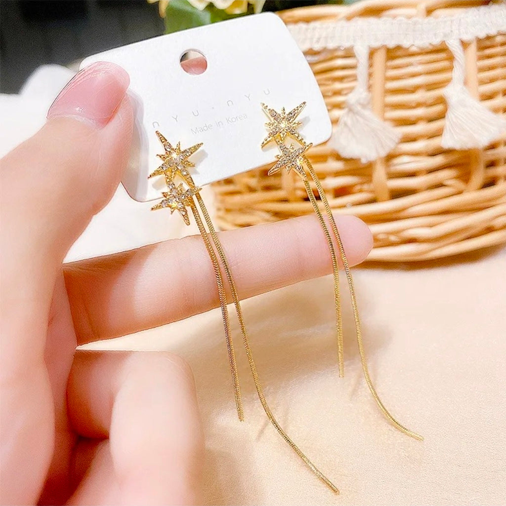 Celestial Star Tassel Earrings