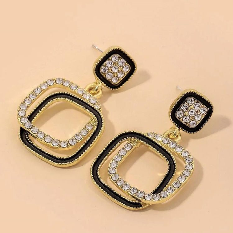 Monochrome Luxe Geometric Earrings