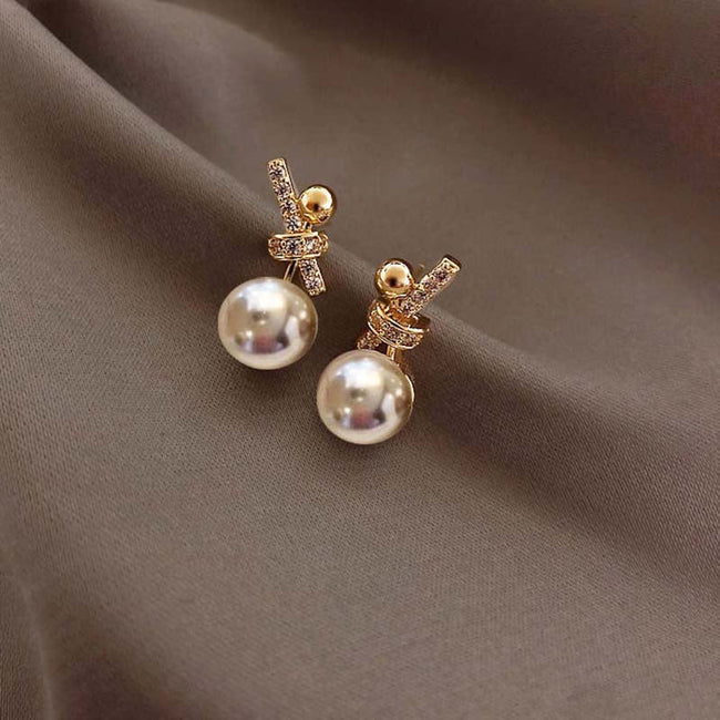 Lumi Pearl Knot Drop Earrings