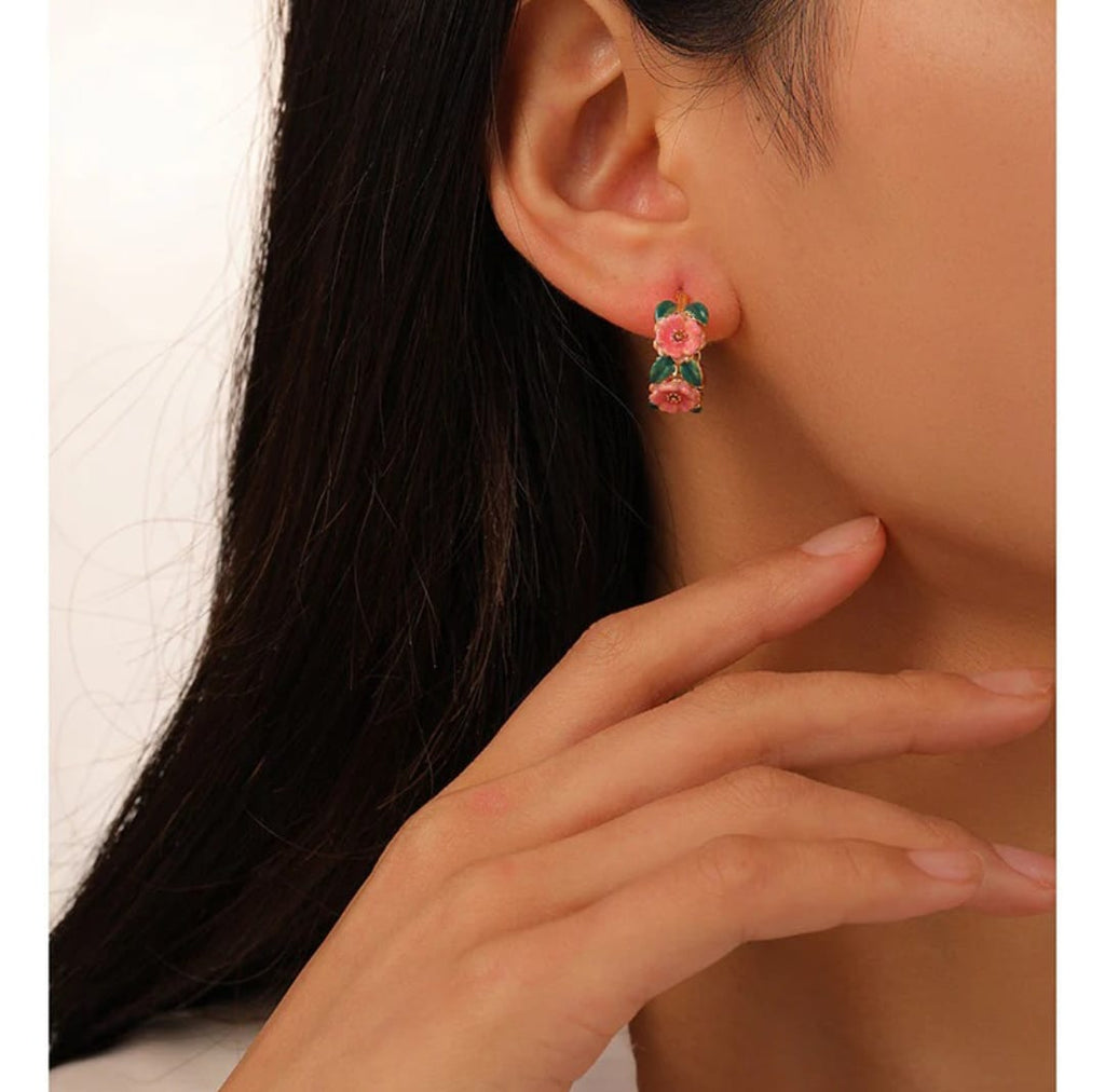Garden Bloom Floral Hoop Earrings