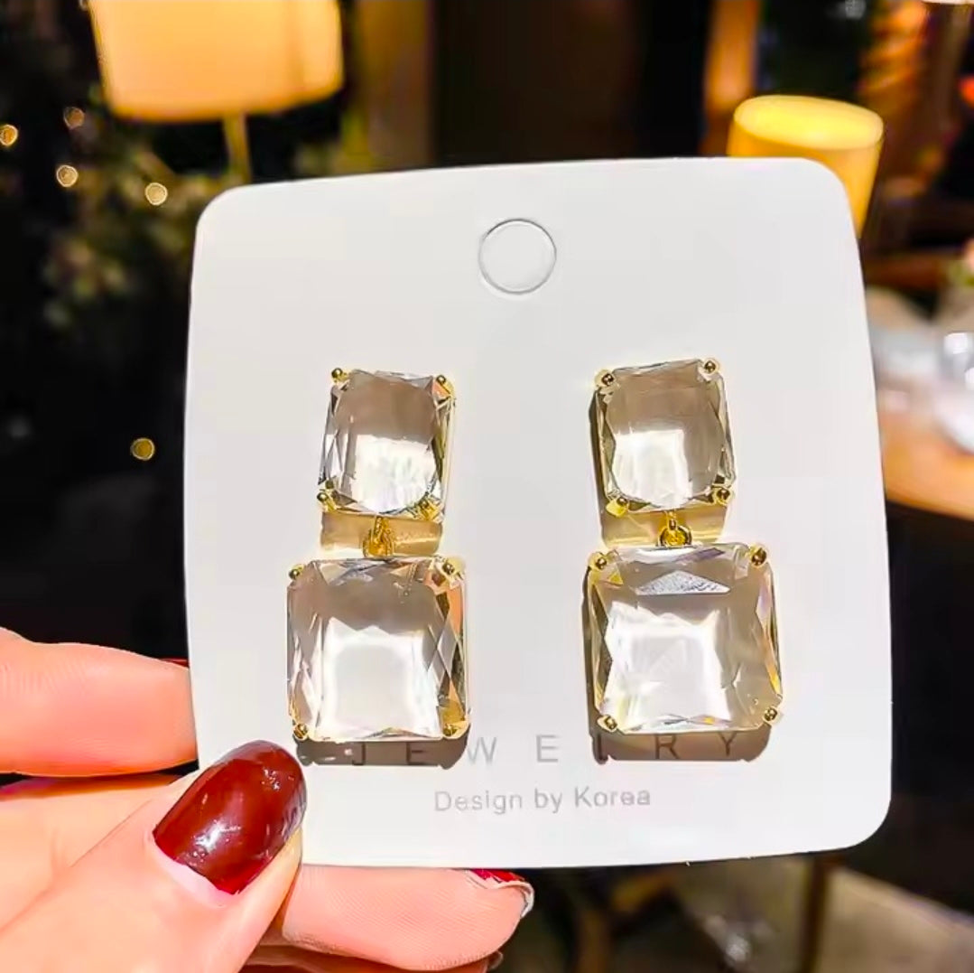 Crystal Cascade Statement Earrings