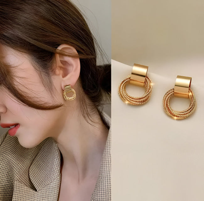 Golden Orbit Statement Earrings