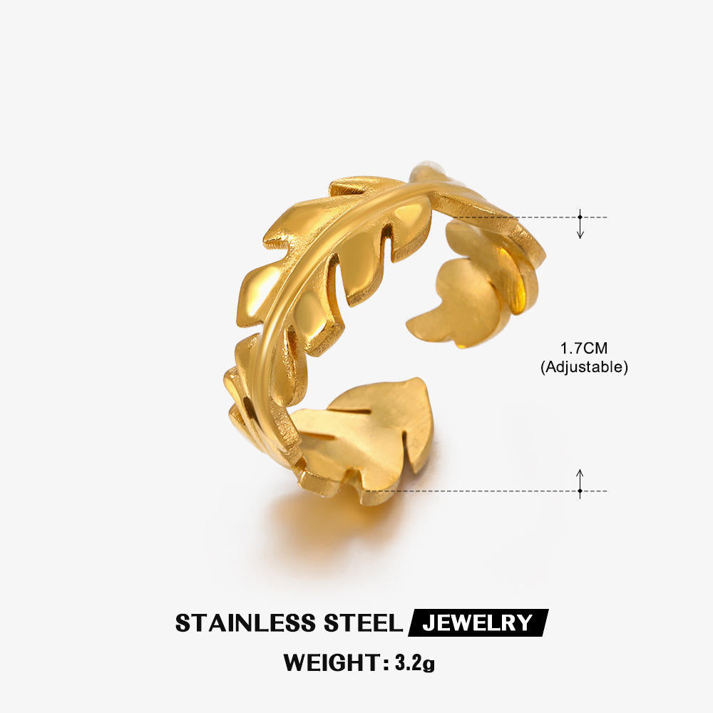 Golden Leaf Adjustable Ring