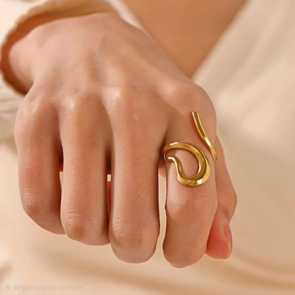 Golden Serpentine Open Ring