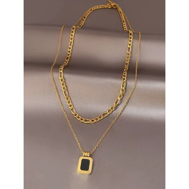 Midnight Luxe Layered Pendant Necklace