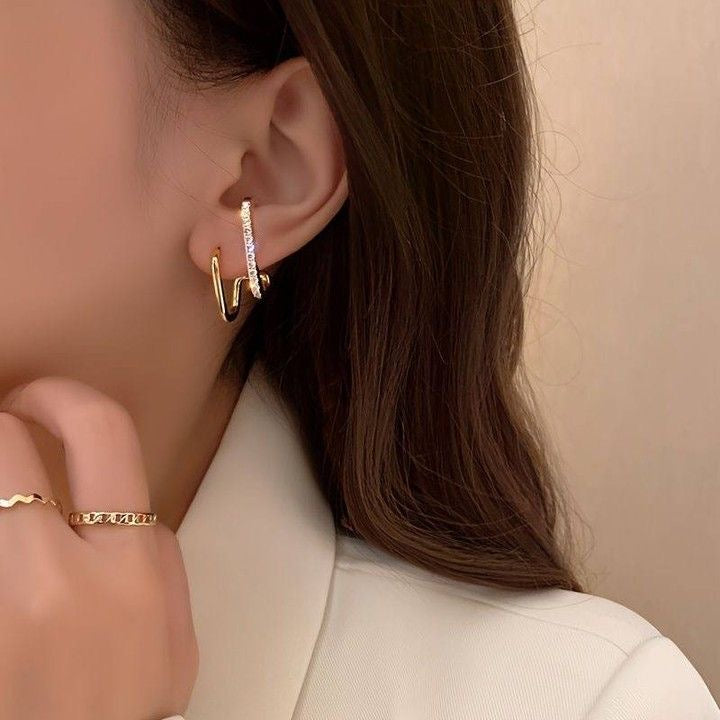 Dual Glow Crystal Hoop Earrings