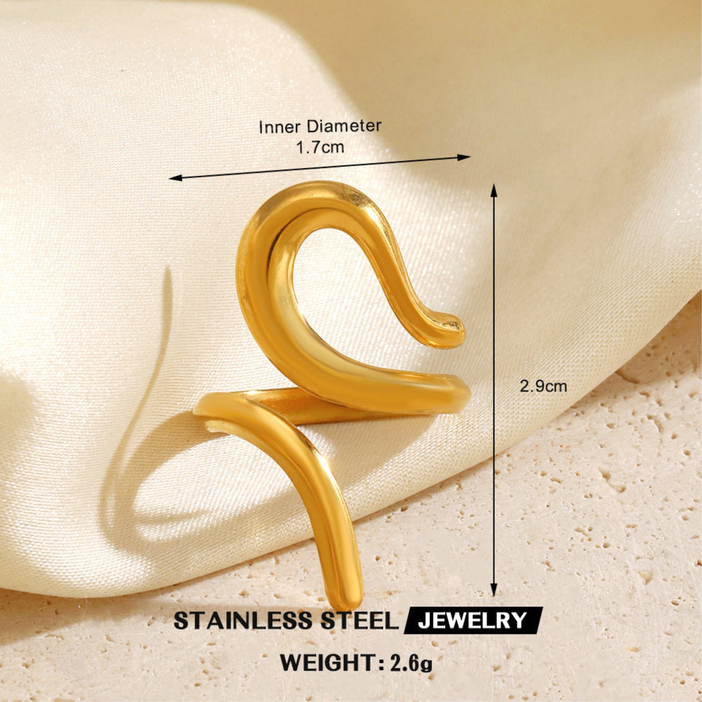 Golden Serpentine Open Ring