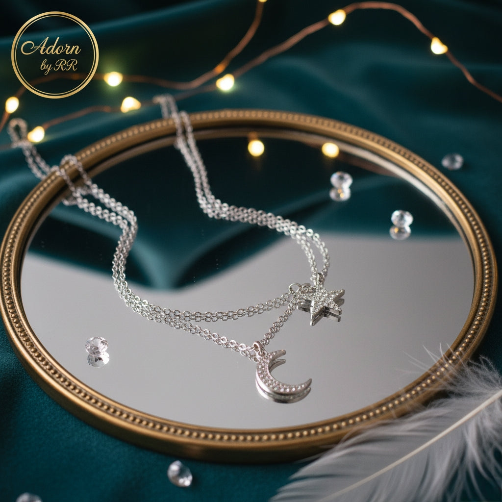 Moon & Star Dual Chain Necklace