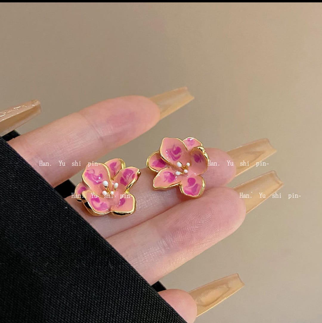Blush Bloom Floral Stud Earrings
