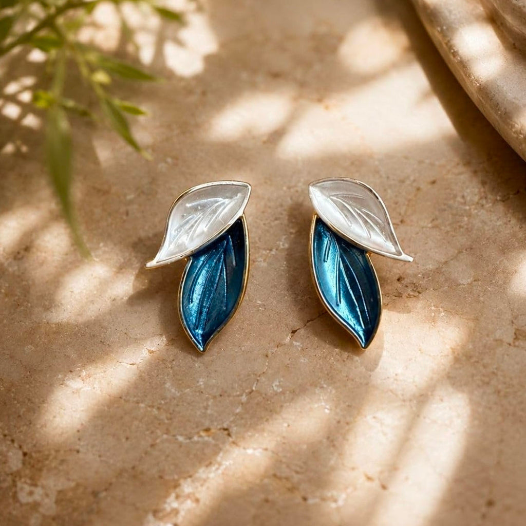 Ocean Leaf Duo Stud Earrings