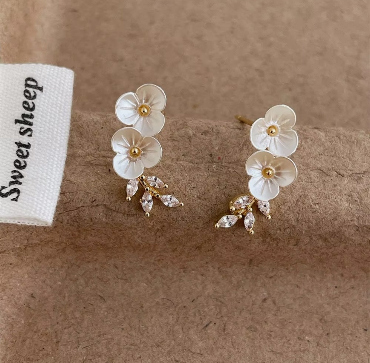 Blossom Crystal Ear Climbers