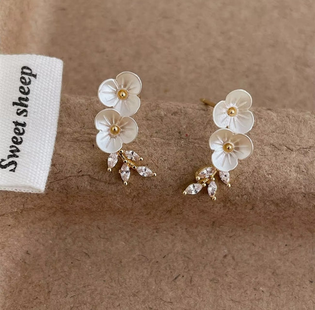 Blossom Crystal Ear Climbers