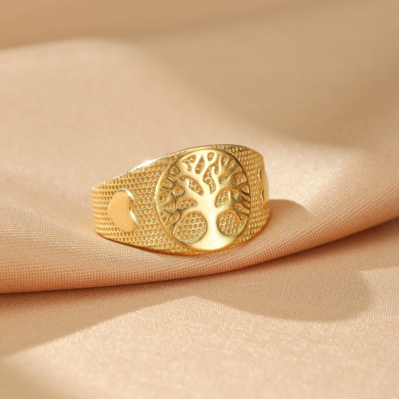 Golden Tree of Life Signet Ring