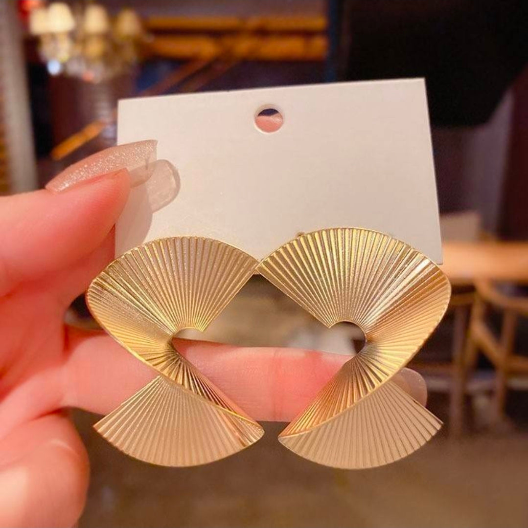 Golden Spiral Statement Earrings