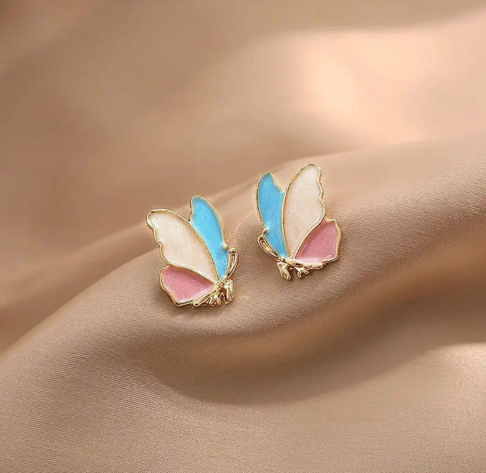Pastel Flutter Butterfly Stud Earrings
