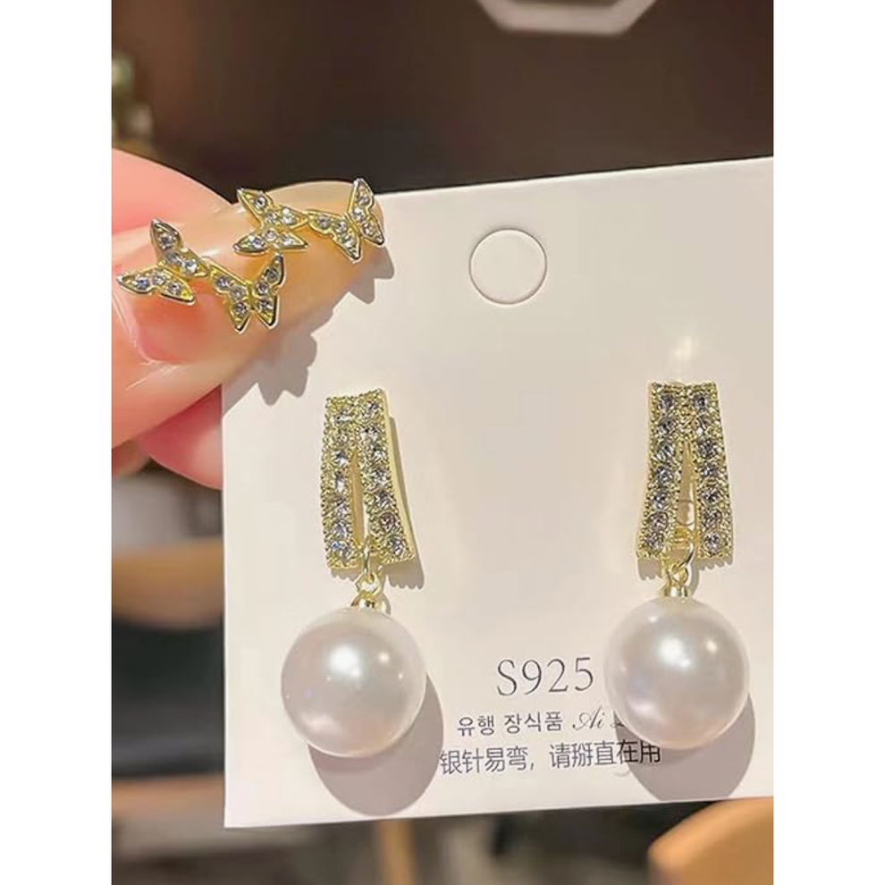 Crystal Pave Pearl Drop