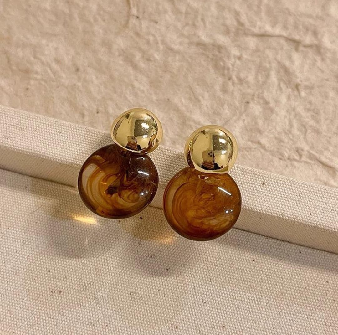 Amber Glow Double Drop Earrings