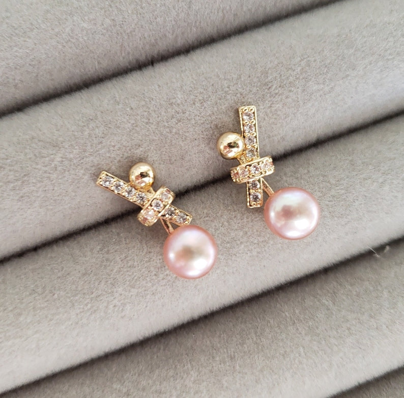 Lumi Pearl Knot Drop Earrings