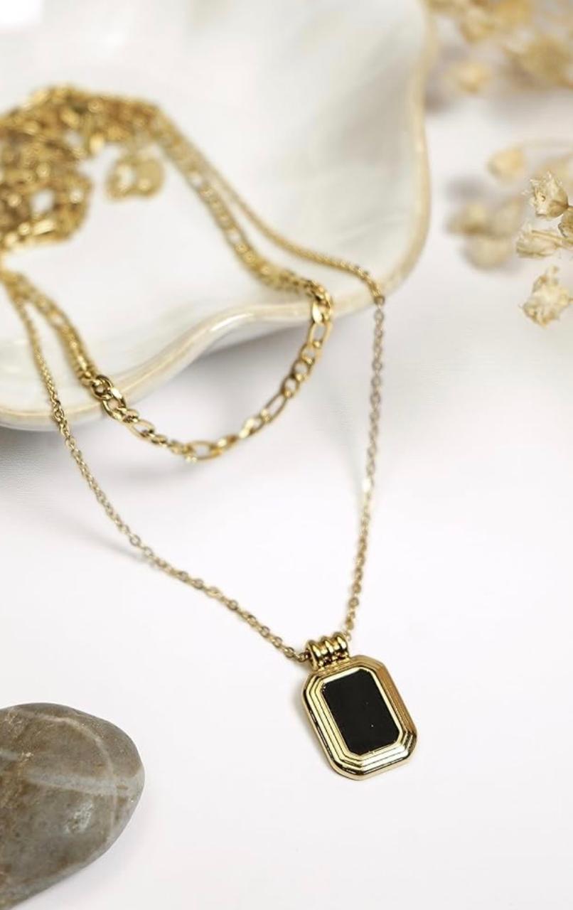 Midnight Luxe Layered Pendant Necklace