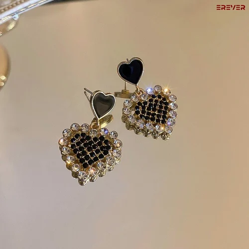 Midnight Heart Spark Earrings