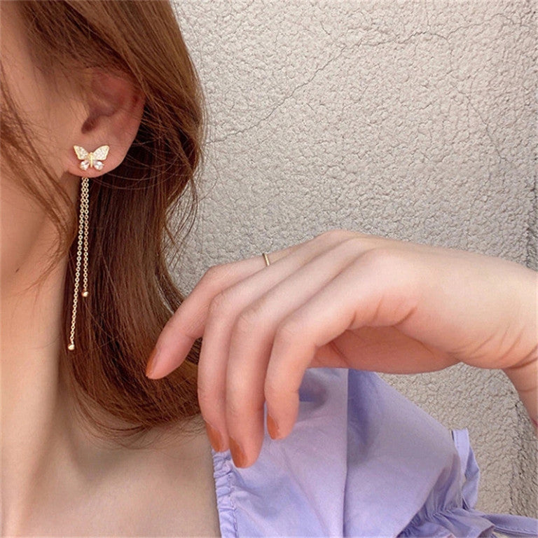 Golden Flutter Tassel Earrings