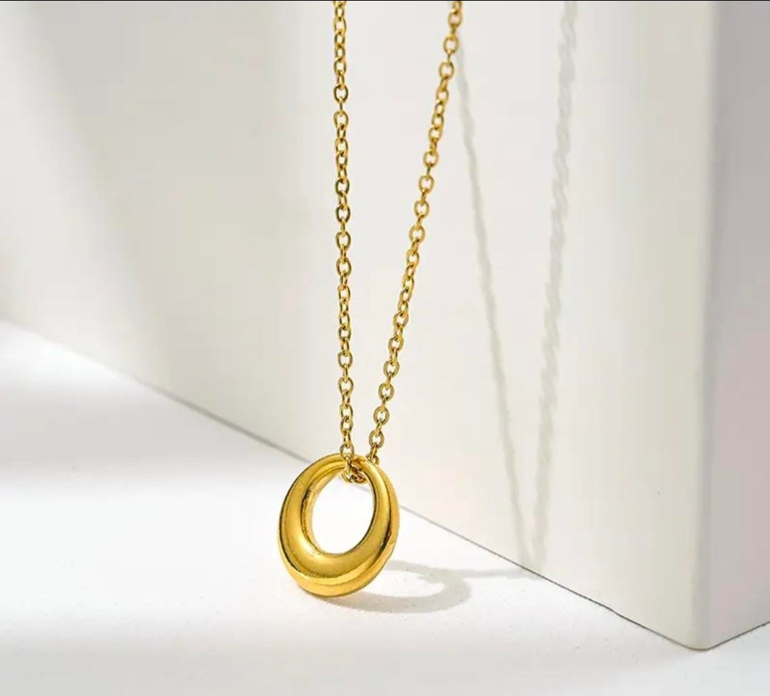Aurelia Halo Circle Pendant Necklace