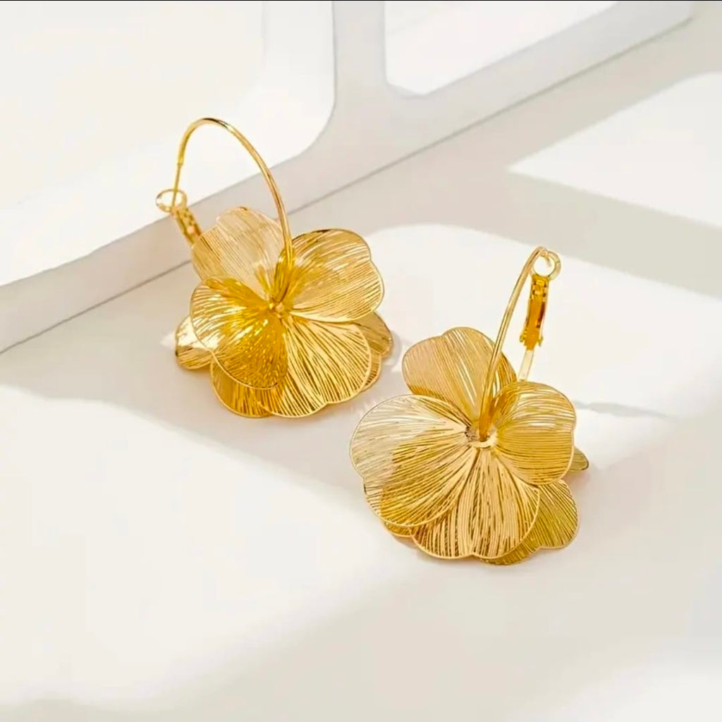 Flora Golden Bloom Hoop Earrings