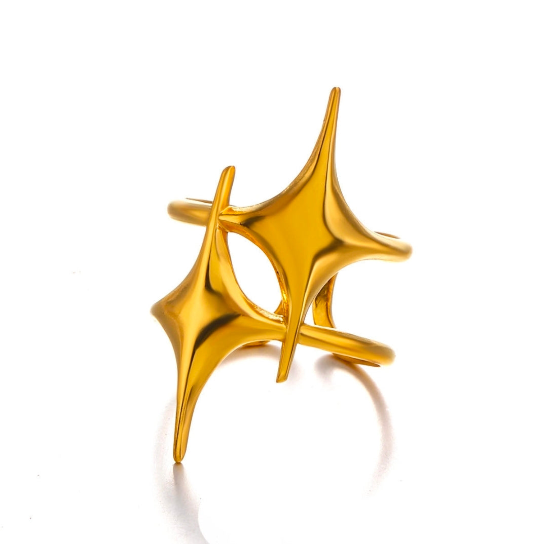 Golden Celeste Starburst Statement Ring
