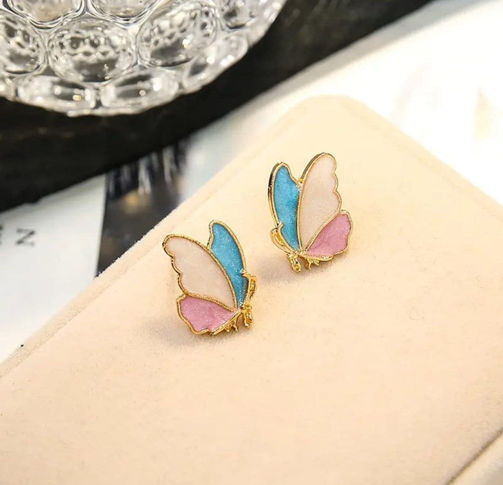Pastel Flutter Butterfly Stud Earrings