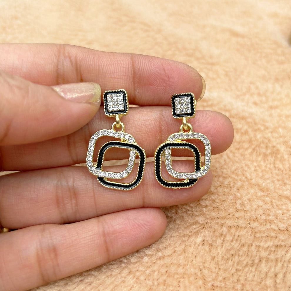 Monochrome Luxe Geometric Earrings