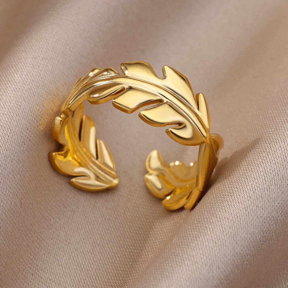 Golden Leaf Adjustable Ring