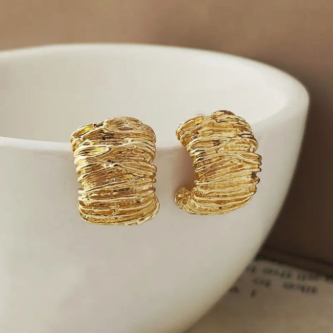 Molten Gold Textured Studs