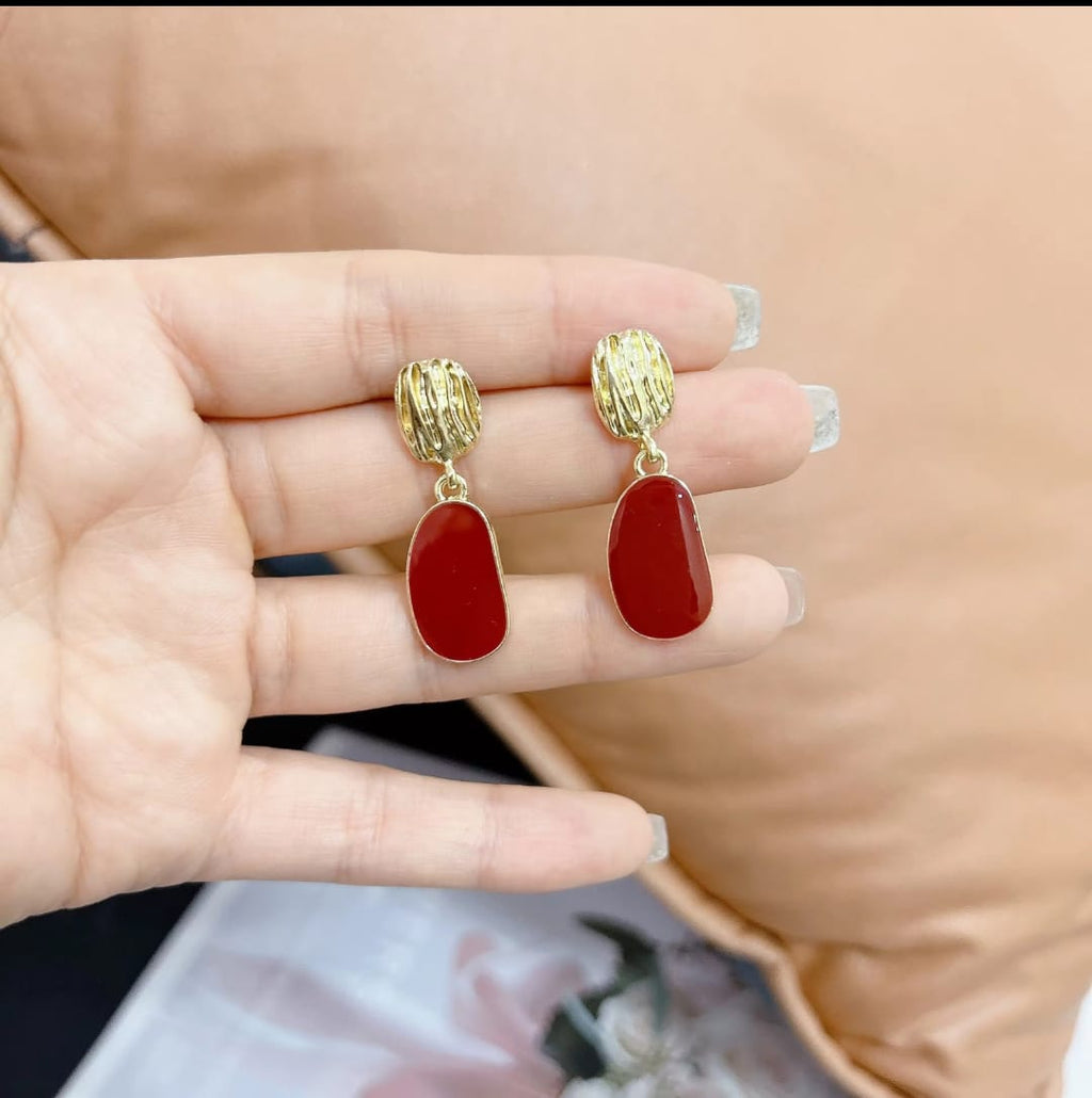 Scarlet Drop Statement Earrings