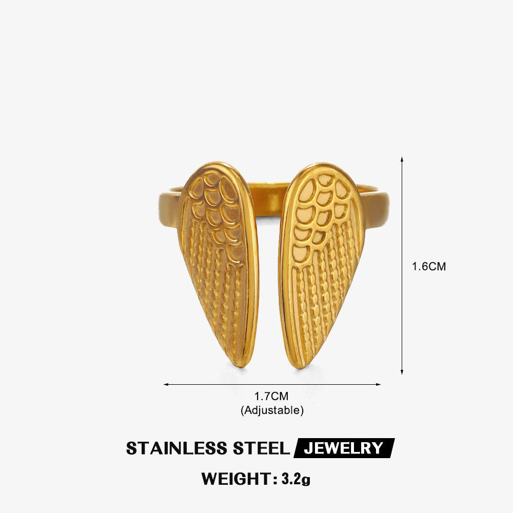 Golden Angel Wing Adjustable Ring
