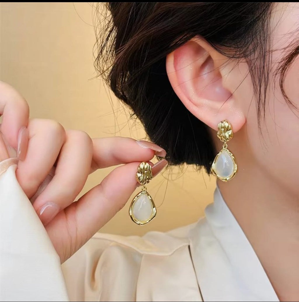 Luna Teardrop Stone Earrings