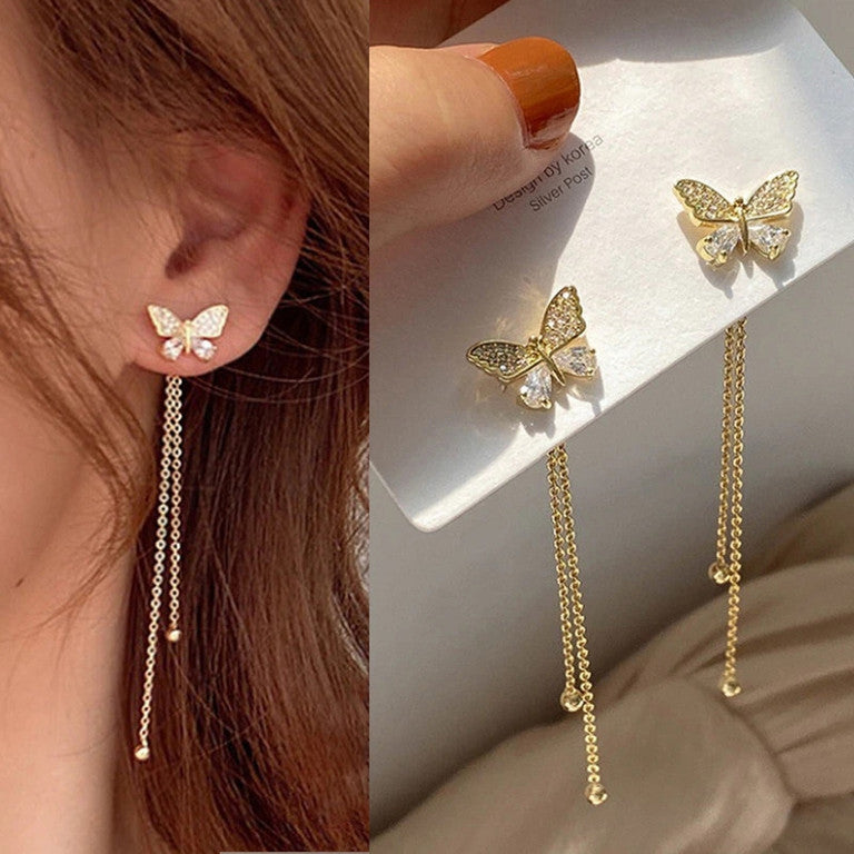 Golden Flutter Tassel Earrings