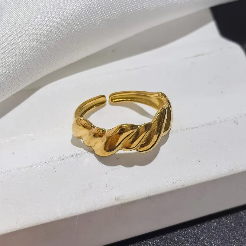 Golden Twist Adjustable Ring