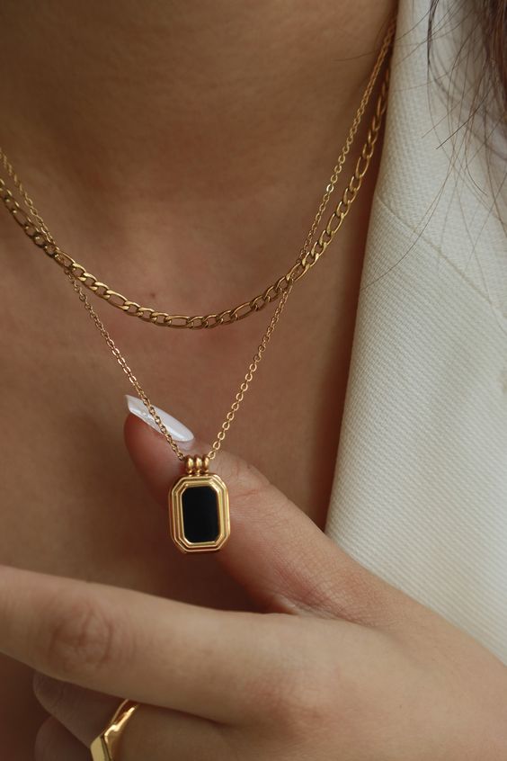 Midnight Luxe Layered Pendant Necklace